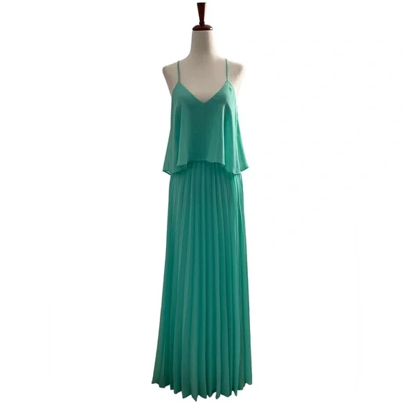 B Darlin | Dresses | B Darlin Juniors Womens Pleated Size 34 Party Long Flowy  Dress Mint Green | Poshmark